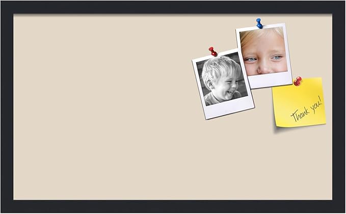 PinPix 24x14 Inch Cork Bulletin Board. This Decorative Framed Pin Board Comes with Desert Pastel Design and a Satin Black Frame. Ideal for Home Office Decor or Message Board (PinPix-1815)-DeskLoop Office