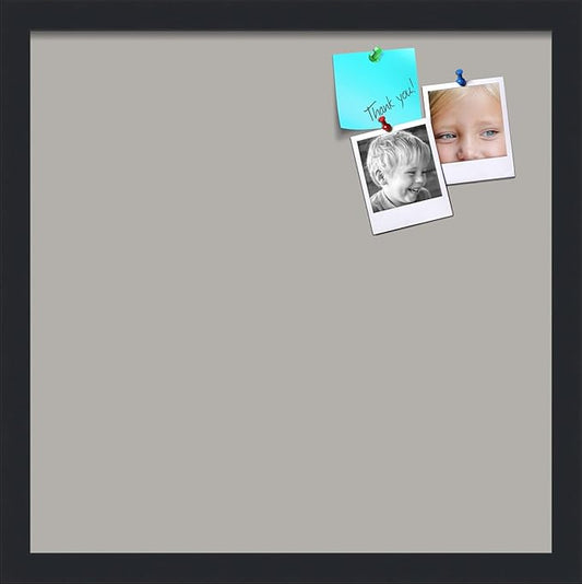 PinPix 17x17 Inch Cork Bulletin Board. This Decorative Framed Pin Board Comes with Dark Stone Design and a Satin Black Frame. Ideal for Home Office Decor or Message Board (PinPix-1808)-DeskLoop Office