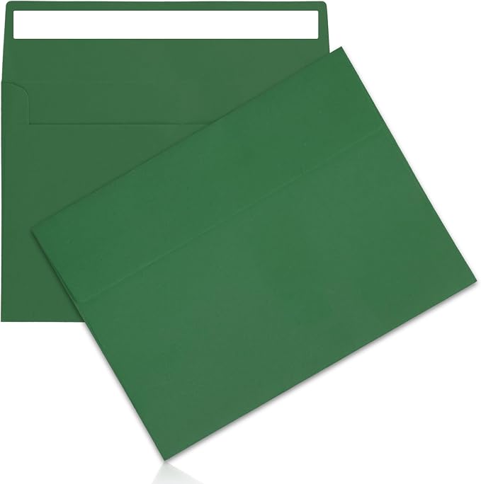 50Packs A7 Green Envelopes 5x 7Inch Card Envelopes, Self Seal by JOOLOKT