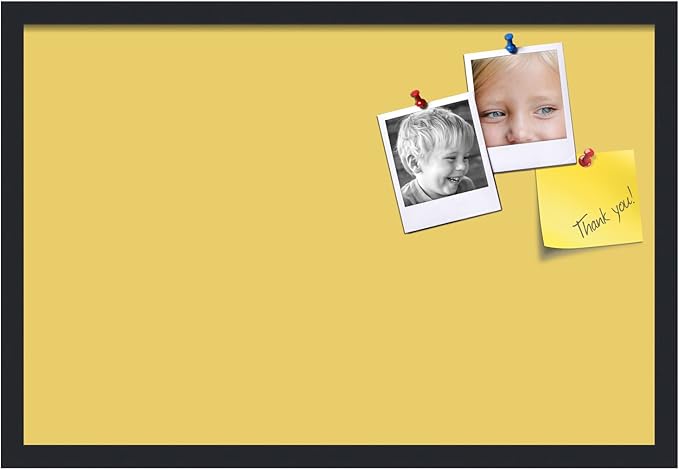 PinPix 27x18 Inch Cork Bulletin Board. This Decorative Framed Pin Board Comes with Honey Pastel Design and a Satin Black Frame. Ideal for Home Office Decor or Message Board (PinPix-1810)-DeskLoop Office