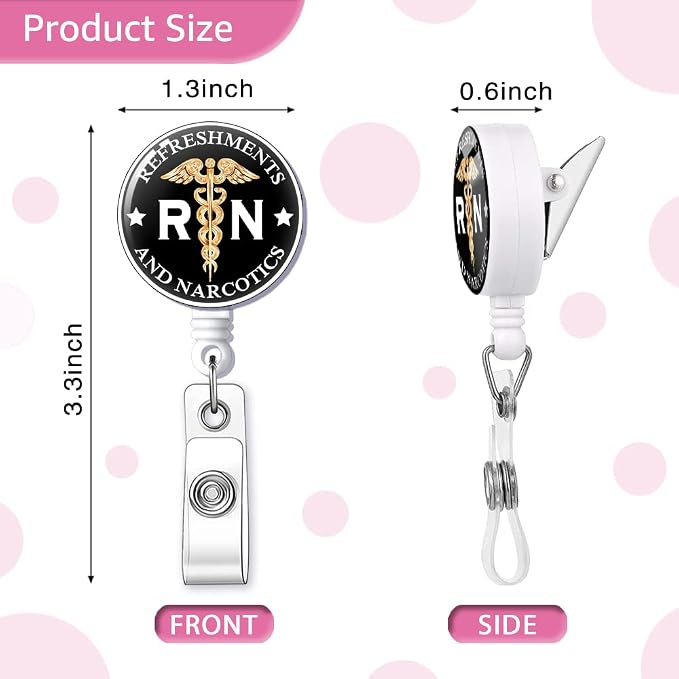 RN Refreshments and Narcotics Badge Reel Retractable - Image 2