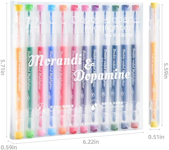 Bible Highlighters No Bleed, Double-Ended 12 Pack Assorted Pastel Colors - Image 3