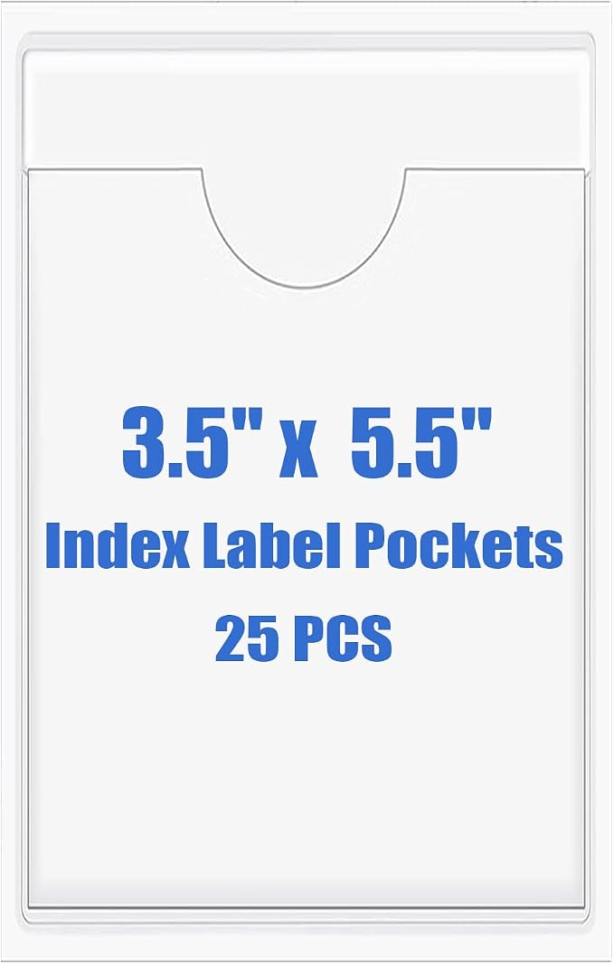 Origin-Joy 25 PCS Self-Adhesive Index Label Pockets by Origin-Joy