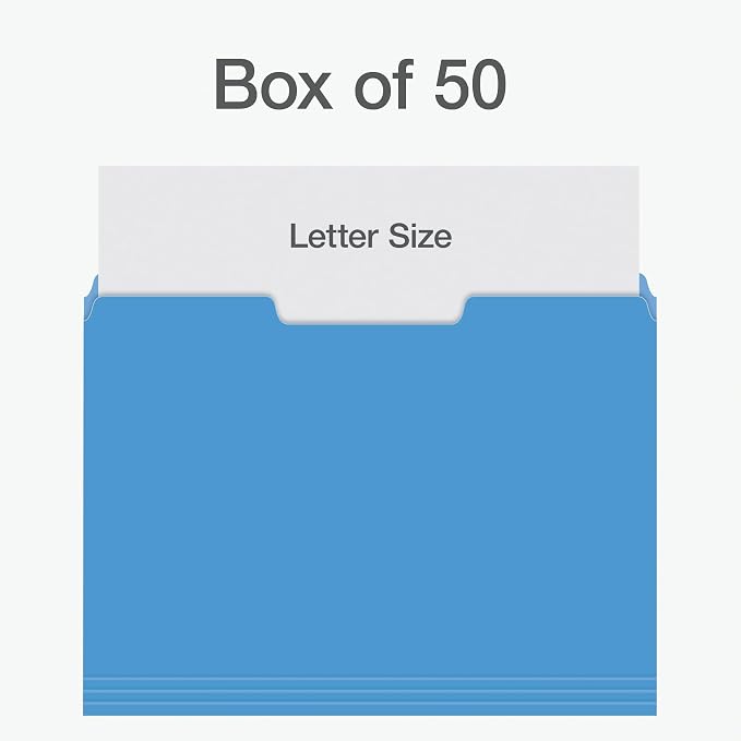 Pendaflex Heavy Duty File Folders, 50 Pack, Letter Size, 3 Tabs, Extra Durable - Image 2