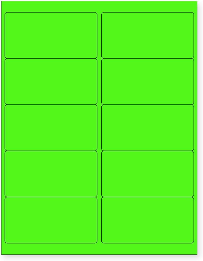 8-1/2 x 11 Neon Color High Light Fluorescent Labels by NextDayLabels