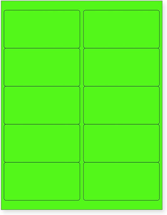 8-1/2 x 11 Neon Color High Light Fluorescent Labels by NextDayLabels