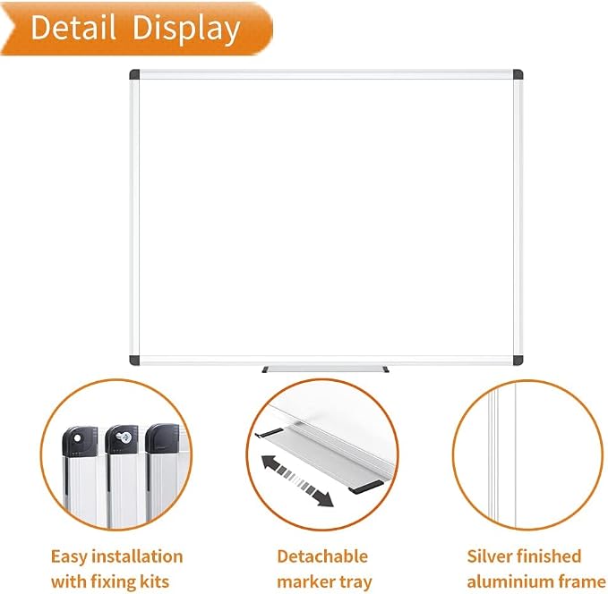 VIZ-PRO Magnetic Whiteboard/Dry Erase Board, 40 X 30 Inches, Includes 1 Eraser - Image 3