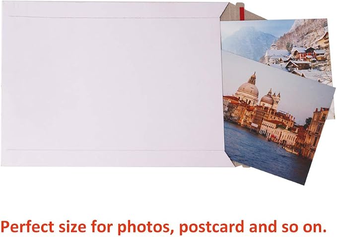 zmybcpack 100 Pack 6X8 inch Self Seal Photo Document Mailers Stay Flat White - Image 3