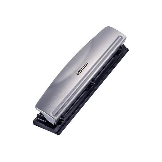 Bostitch Office Premium 3 Hole Punch, 12 Sheet Capacity, Rubber Base, - Image 2