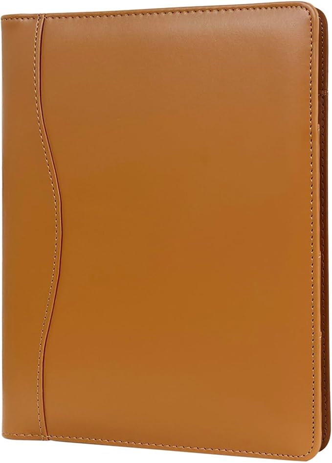 Leather Portfolio Binder 5 x 8, Mini Soft Leather Padfolio A5 Business Binder - Image 5