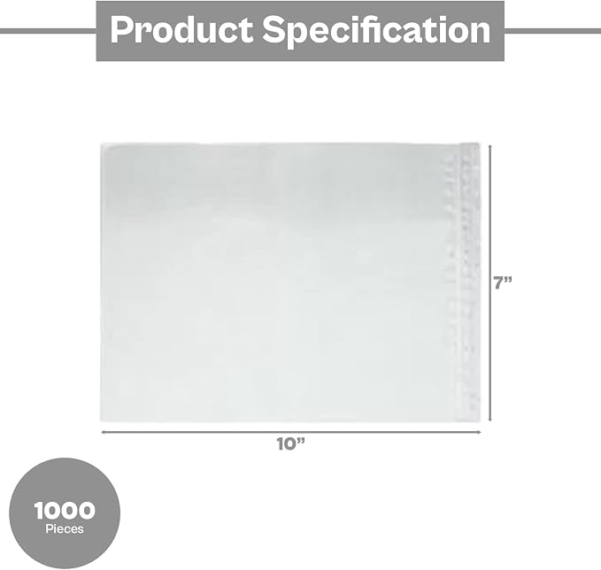 PSBM 1000 PCS 7 x 10 Inch Clear Blank Packing List Envelopes, Shipping - Image 3