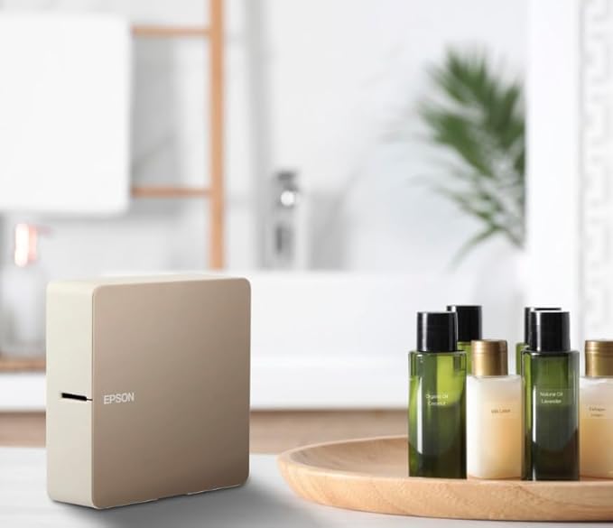 Epson LABELWORKS 224BMCPX Genuine PET (Polyester) Tape Cartridge - Black on Matte Clear Designer Craft Label Maker Tape - 1" (24MM) Wide, 26'-DeskLoop Office