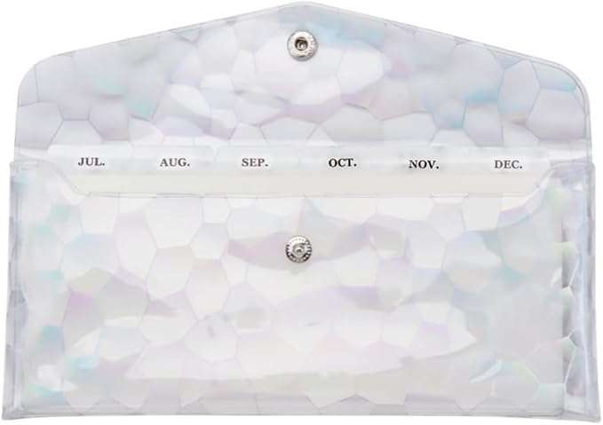Cash Envelope Wallet 6-Tab Divider Pockets Cash Stuffing Envelopes Glitter PVC by MEIYITIAN