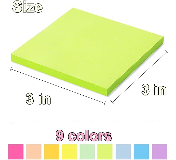 Pop Up Sticky Notes Refill, 3x3 in Popup Notepads, Accordion Stickies Super - Image 3