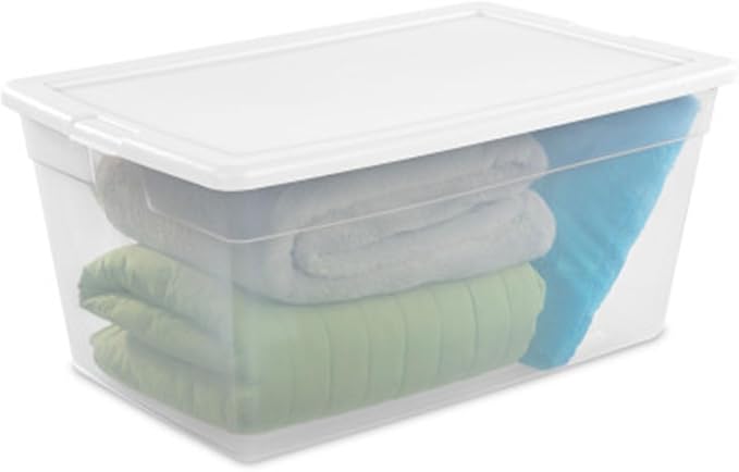 Sterilite 12-Pack 90 Quart Storage Box, Stackable Clear Plastic Bins - Image 9