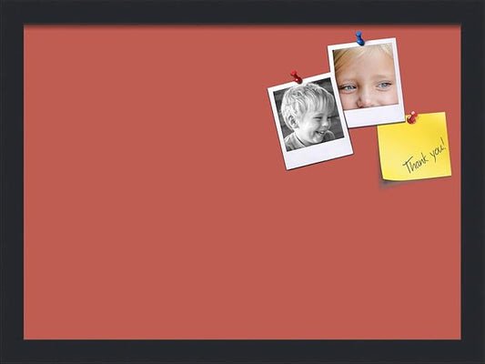 PinPix 18x13 Inch Cork Bulletin Board. This Decorative Framed Pin Board Comes with Crimson Pastel Design and a Satin Black Frame. Ideal for Home Office Decor or Message Board (PinPix-1807)-DeskLoop Office