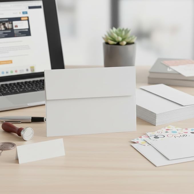 YINUOYOUJIA 100 Pack A4 Envelopes, 4x6 White Envelopes, Self Seal - Image 3