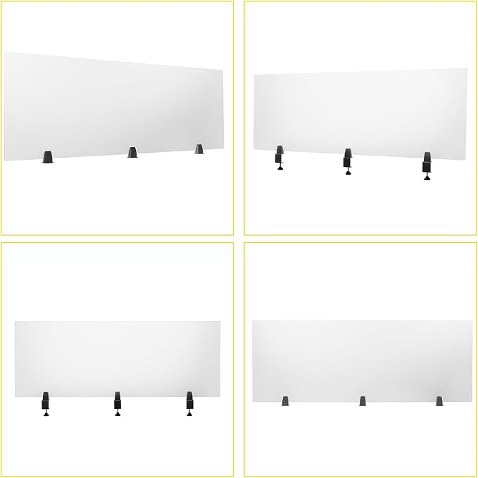 Acrylic Free Standing Screen, 60”W x 22”H Desk Divider Sound Absorbing Cubicle - Image 4
