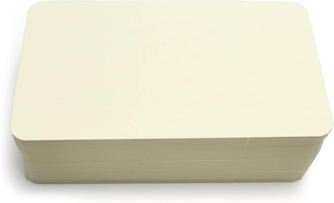 PPAPPAPPIYO 3.5x2 rounded corner index cards180gsm Thick Cardstock, Blank by PPAPPAPPIYO