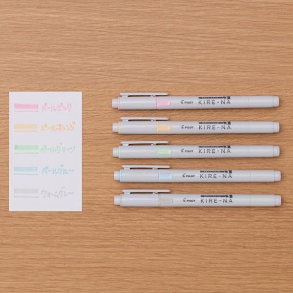 PILOT KIRE-NA Highlighter Set, Pastel 5 Colors, Chisel and Fine Tip, Quick-Dry - Image 3