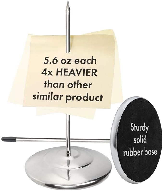 Restaurant Receipt Holder Organizer, Stainless Steel Check Spindle Ticket Spike by Unknown