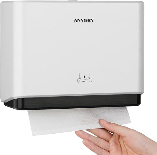 200-Sheet Wall-Mounted Paper Towel Dispenser, Fits Multi-Fold Towels up to 10x3.1 Inches, Perfect for Home & Business (White)-DeskLoop Office