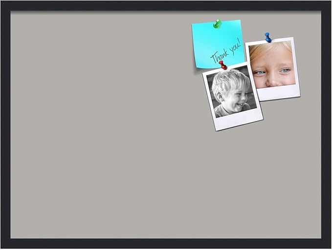 PinPix 30x22 Inch Cork Bulletin Board. This Decorative Framed Pin Board Comes with Dark Stone Design and a Satin Black Frame. Ideal for Home Office Decor or Message Board (PinPix-1808)-DeskLoop Office