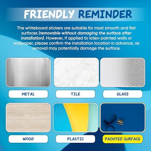 YOUNGJQ Large Magnetic Whiteboard for Wall 72" x 40", Self-Adhesive Magnetic Dry Erase White Board Sticker, Peel and Stick Sheet for Conference Room Office Home-DeskLoop Office