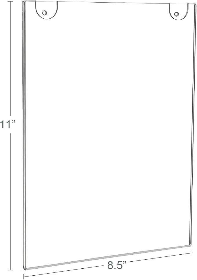 BlueValley Acrylic Sign Holder 8.5 x 11 Wall Mount, Plastic Paper Menu Holder - Image 2