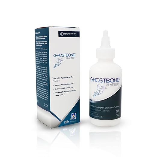 GHOSTBOND Platinum Water Resistant Wig Glue for Extreme Heat - 5oz - Hair Replacement Adhesive for Poly and Lace Wigs. Invisible Bonding Hair Glue - Strong Hold Lace Front Glue-DeskLoop Office