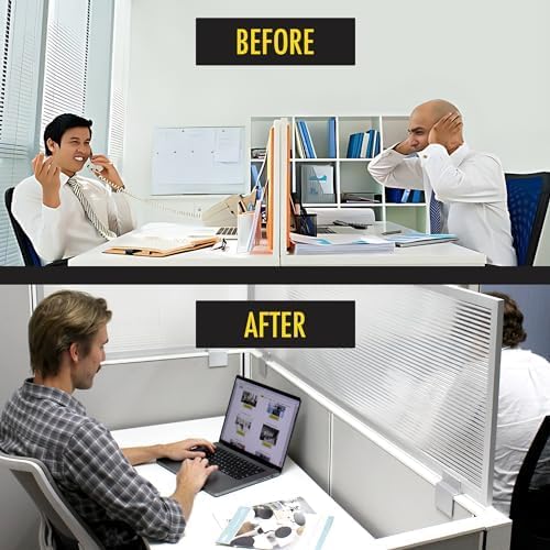 OBEX Screen Extender Polycarbonate Desk Privacy Panel & Divider for Office Cubicle, 12" x 30", Translucent