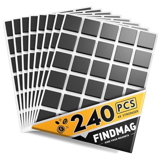FINDMAG 240pcs Square Magnet Stickers with Adhesive Back, Flexible Self Adhesive Magnets for Crafts, Ideal for Arts, DIY, Office, School, Home, and Wall Hanging-DeskLoop Office