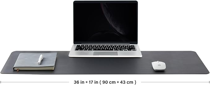 Cork Desk Mat - Dual-Sided Desk Pad for Office and Home - Desk Organization and Accessories - Ideal for Large Mouse Pad and Desk Mats on Top of Desks(Black,90cmx 43cm)-DeskLoop Office