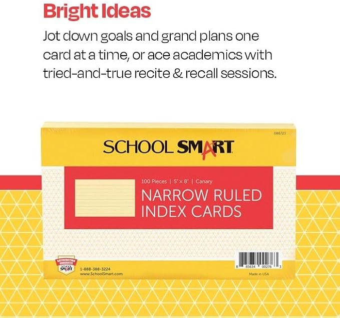 School Smart Ruled Index Cards, 5 x 8 Inches - Image 4
