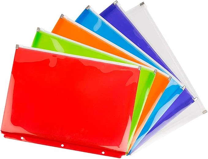 JAM PAPER Plastic 3 Hole Punch Binder Envelopes by JAMPaper