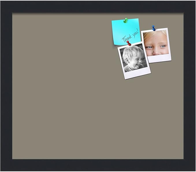 PinPix 14x12 Inch Cork Bulletin Board. This Decorative Framed Pin Board Comes with Pewter Design and a Satin Black Frame. Ideal for Home Office Decor or Message Board (PinPix-1812)-DeskLoop Office