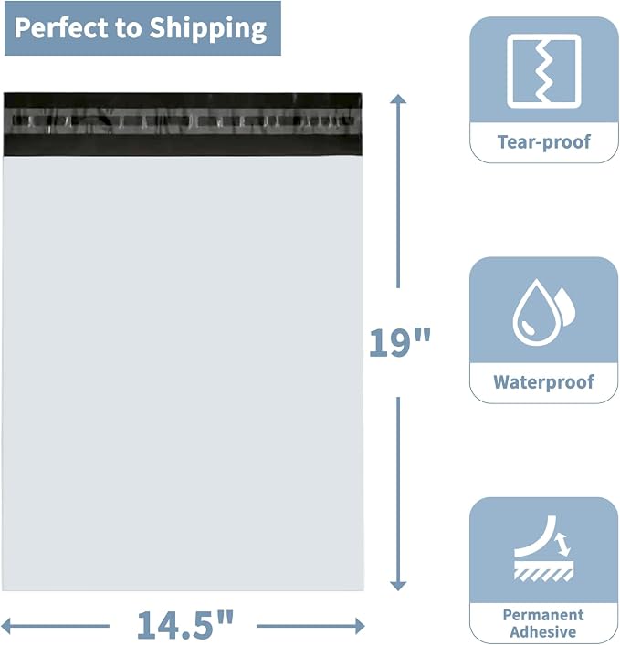 OausTect 14.5x 19 Inch Large Poly Mailers Shipping Bags - Image 2