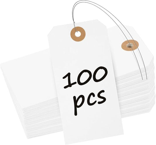 Uniclife 100 Pcs Manila Tags White Blank Shipping Tags by UnicLife