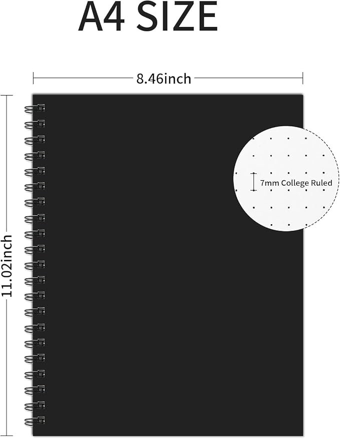Bullet Dotted Spiral Notebook 8.5" x 11" A4 Large Dot Grid Journal, 100 GSM - Image 2