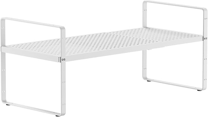 jkxoo Expandable Cabinet Countertop Shelves 16.5-27’’L, Adjustable Metal Spice by jkxoo