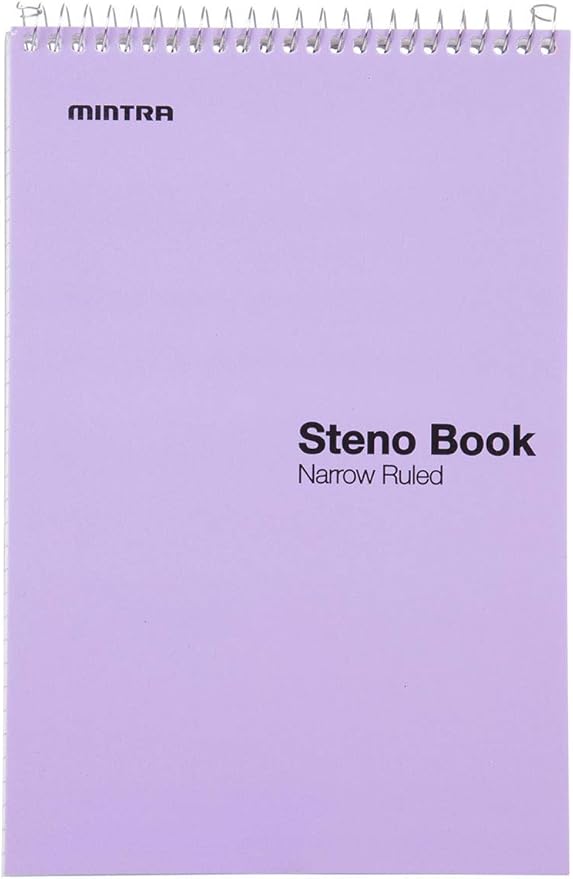 Mintra Office Steno Book - (Pastel Colors, 4 Pads/Pack, Narrow Ruled) - 6inx9in, 70 Sheets, Notebook for writing notes in school, university, college, work, office-DeskLoop Office