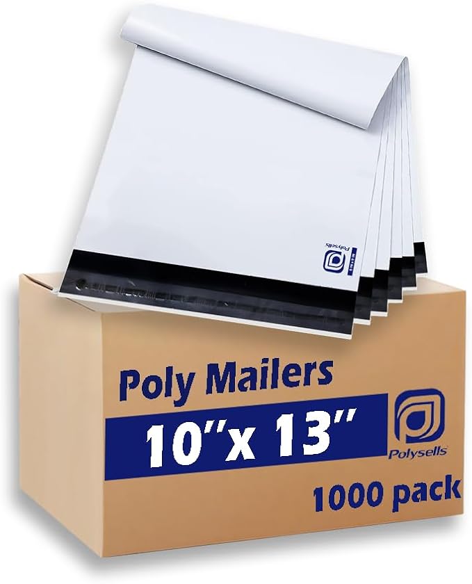 POLYSELLS 1000 Pcs 10x13 Inch White Poly Mailers Shipping Envelopes, Strong by POLYSELLS