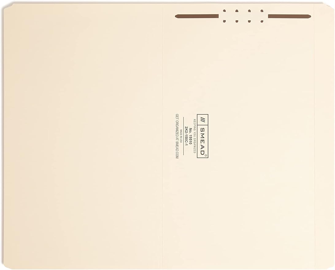 Smead Fastener File Folder, 1 Fastener, Reinforced Straight-Cut Tab, Legal Size - Image 3
