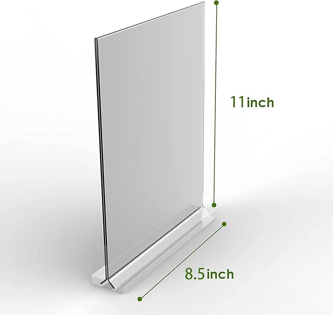 KOOLDE Acrylic Sign Holder 8.5x11 Inches 6 Pack T Shape Desktop Display Stand - Image 3