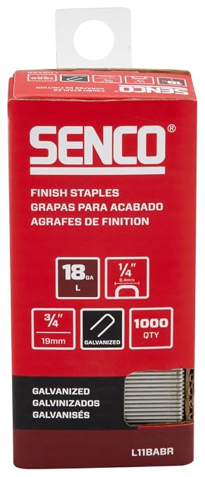 SENCO L11BABR 18 Gauge 1/4" Crown Finish Staples, 3/4" Length, Galvanized - Image 2