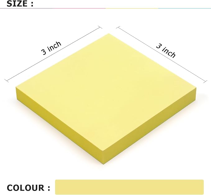 Sticky Notes 3x3 Self-Stick Notes Bright Colors Sticky Notes 4 Pads 100 - Image 3