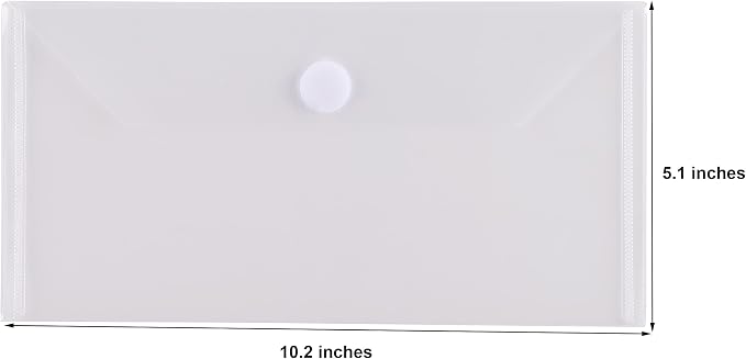 #10 Clear Plastic Envelopes 5 x 10 Money Receipt Bill Storage Holder 10 Pack - Image 2