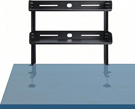 Yuxh Clamp On Desk Shelf 2 Tier Cilp Under Table Organizer, 15 inch by Yuxh