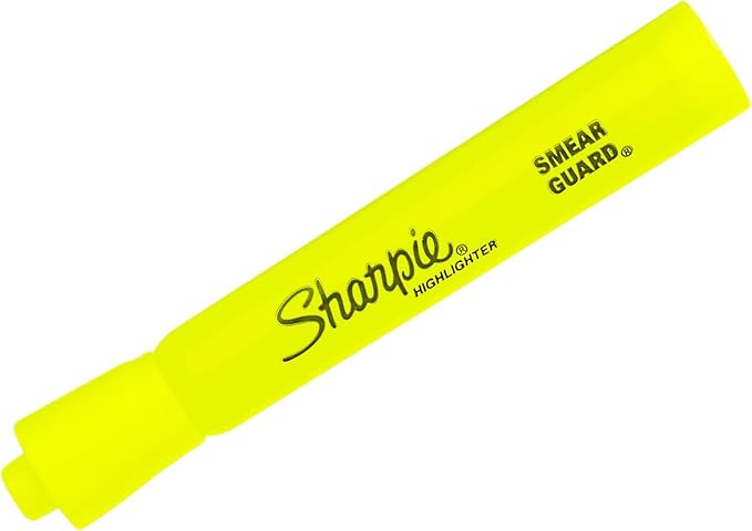 Sharpie Tank Highlighters, Chisel Tip, Fluorescent Yellow - Image 4