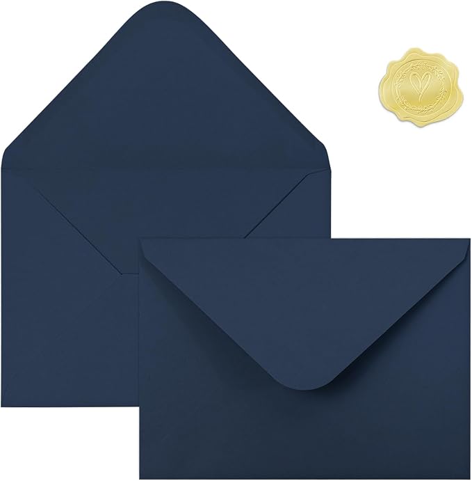 50 PCS Dark Blue Colorful A7 Envelopes by YINUOYOUJIA